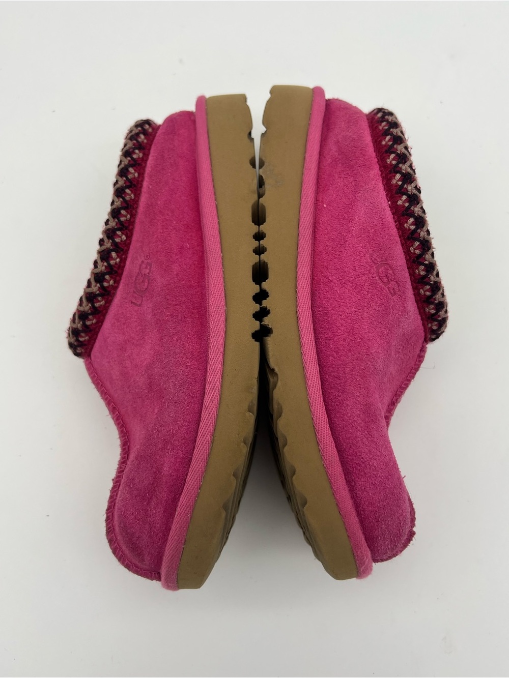 UGG Tasman kids girls size 1 Suede Slip-On Shearling Clogs mules pink leather - Picture 2 of 10